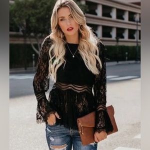Lace Peplum Top